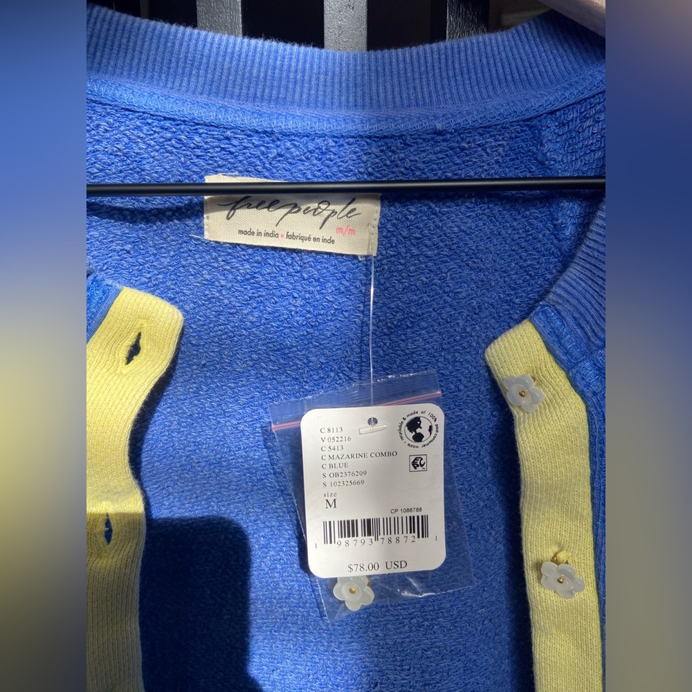 Free People Junior Solid Sweatshirt Cardigan